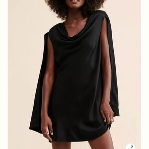 NWT Maeve Elegant Black Cowl Neck Dress